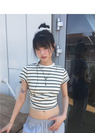 Raven Loose-fit striped short sleeve t-shirt