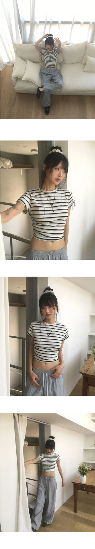 Raven Loose-fit striped short sleeve t-shirt