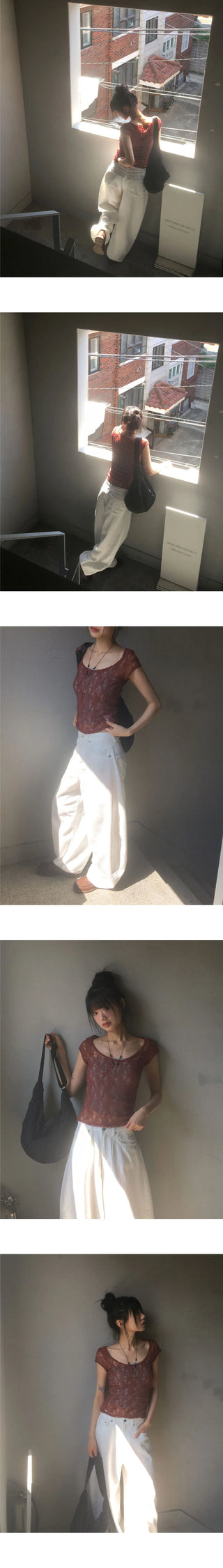 Celto Angel Wings Embroidered Wide Pants