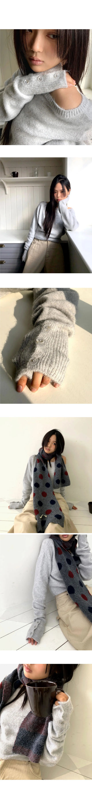 Rudan Lip Neck Button Knitwear