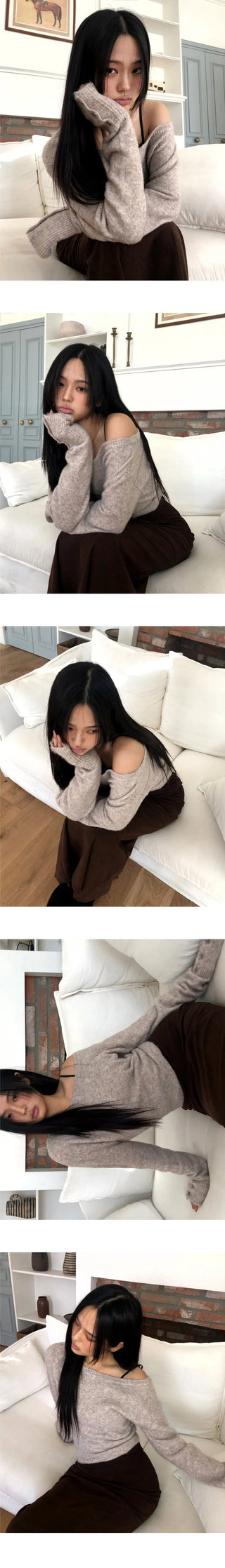 Rudan Lip Neck Button Knitwear