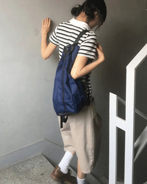 U-Ring Folding Pleated Nylon Backpack