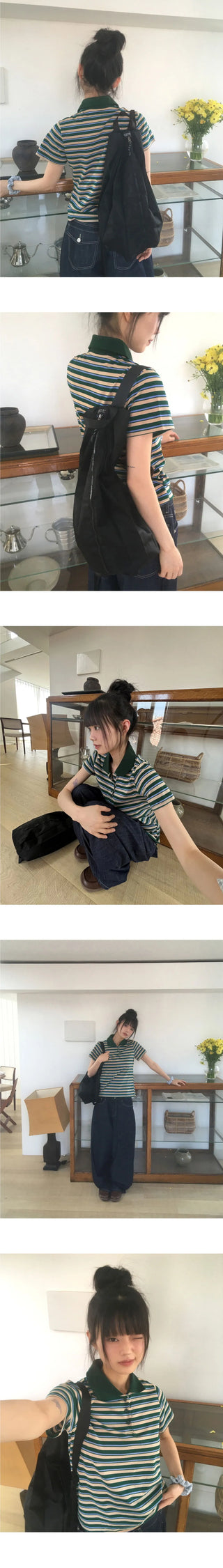 U-Ring Folding Pleated Nylon Backpack