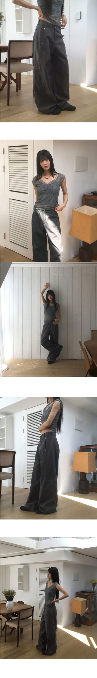 Zve Rivet Split Wide Pants