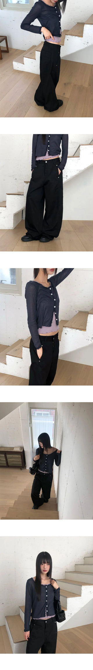 Zve Rivet Split Wide Pants