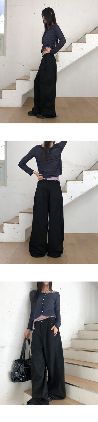 Zve Rivet Split Wide Pants