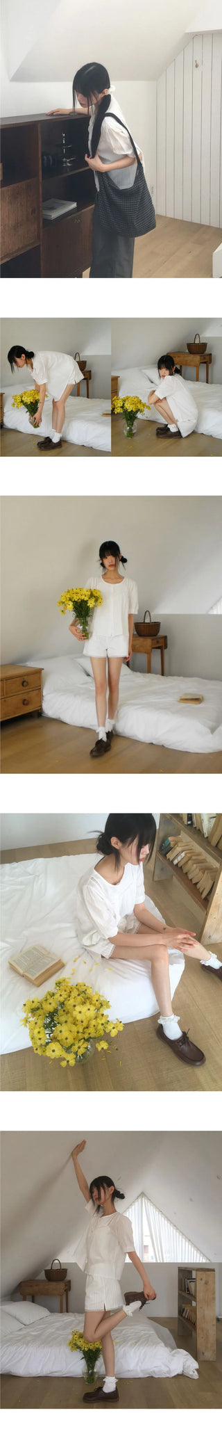 Hayoko Vintage Punching Short Sleeve Blouse