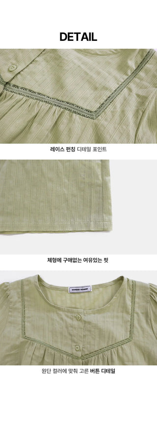 Hayoko Vintage Punching Short Sleeve Blouse