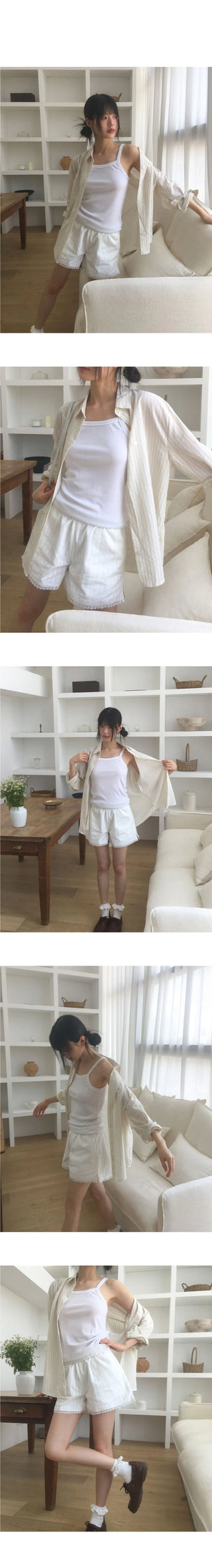 Came pendant stripe shirt