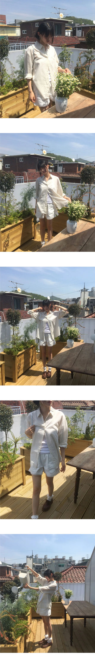 Came pendant stripe shirt