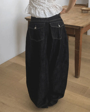 Yuki Raw Pocket Balloon Denim Pants
