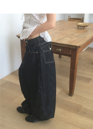 Yuki Raw Pocket Balloon Denim Pants