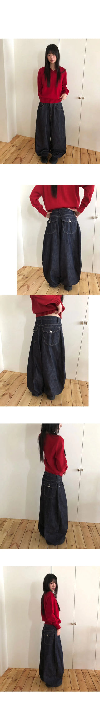 Yuki Raw Pocket Balloon Denim Pants