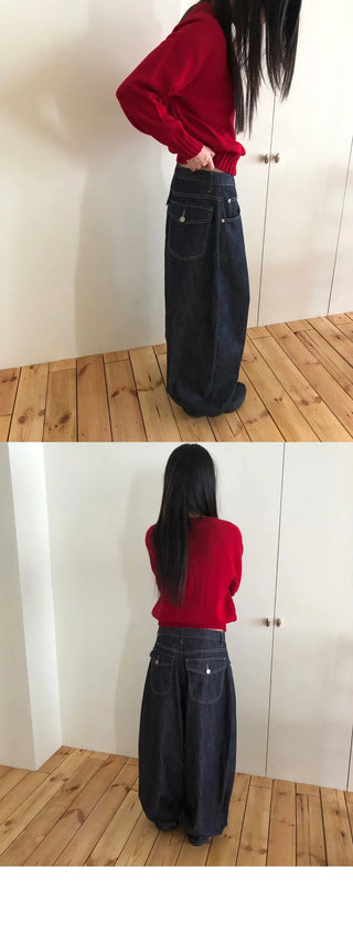Yuki Raw Pocket Balloon Denim Pants