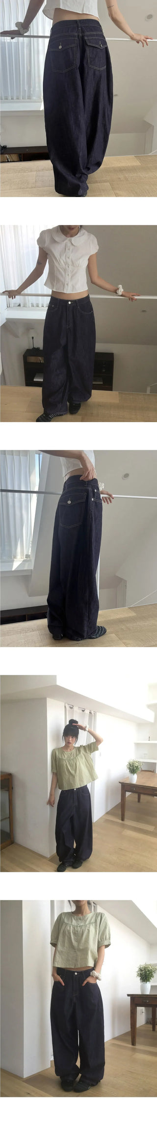 Yuki Raw Pocket Balloon Denim Pants