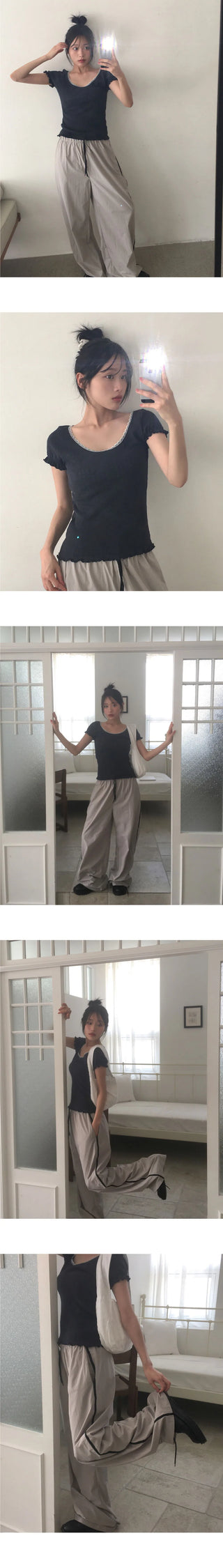 Yobi Line Color Block Nylon Pants