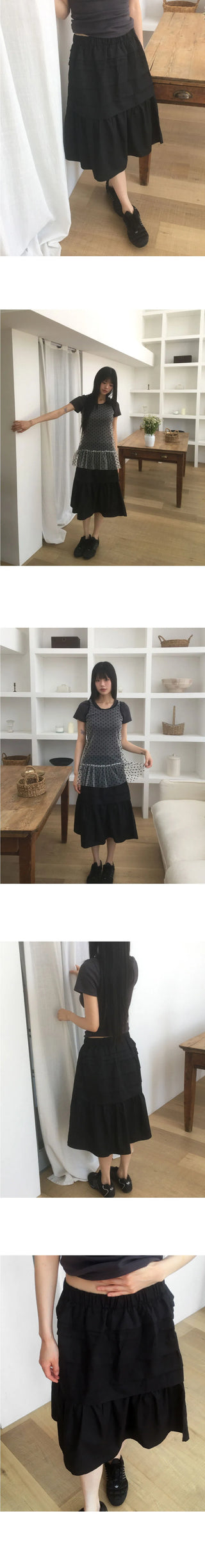 Mire Split cancan midi skirt