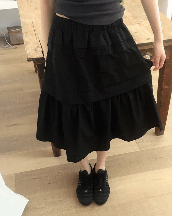 Mire Split cancan midi skirt