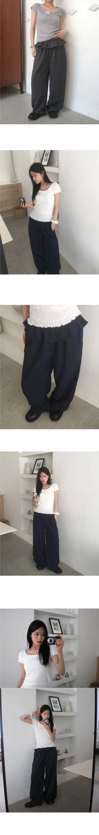 Paulan Frill Skirt Nylon Pants