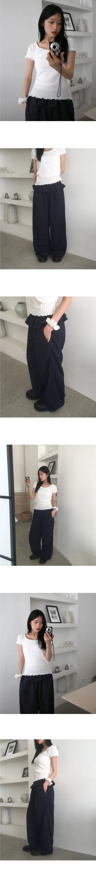 Paulan Frill Skirt Nylon Pants