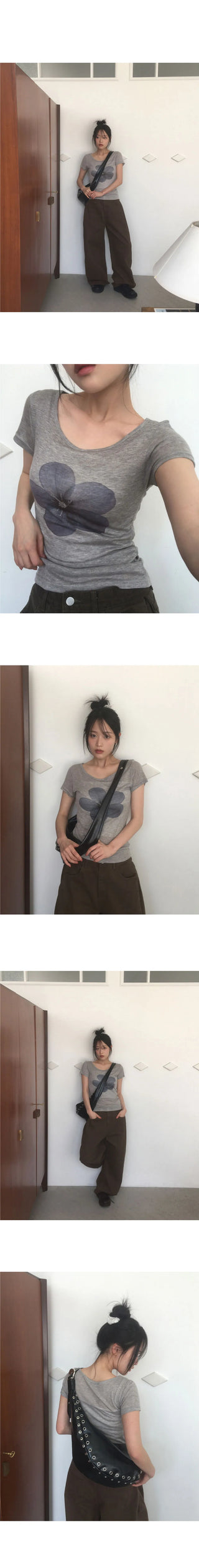 Carmen Flower See-Through Short Sleeve T-Shirt