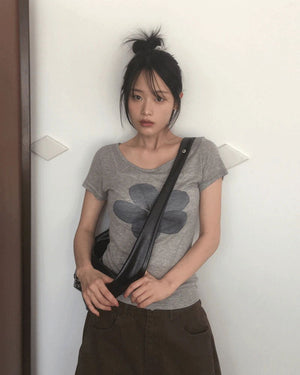 Carmen Flower See-Through Short Sleeve T-Shirt