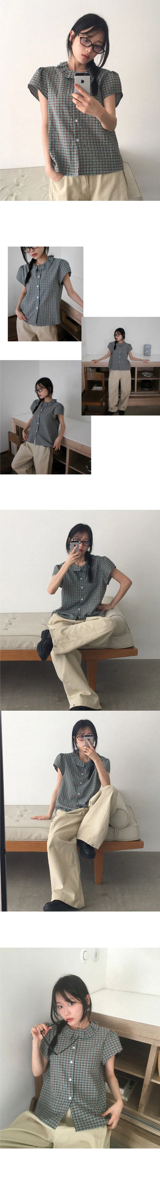 Putting side pin tuck wide cotton pants