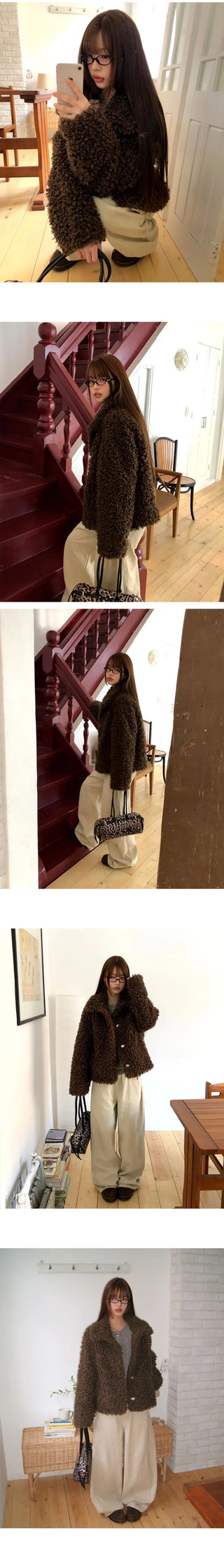 Putting side pin tuck wide cotton pants