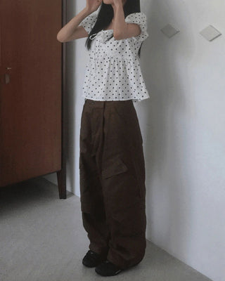 Pitta diagonal cargo pocket wide pants