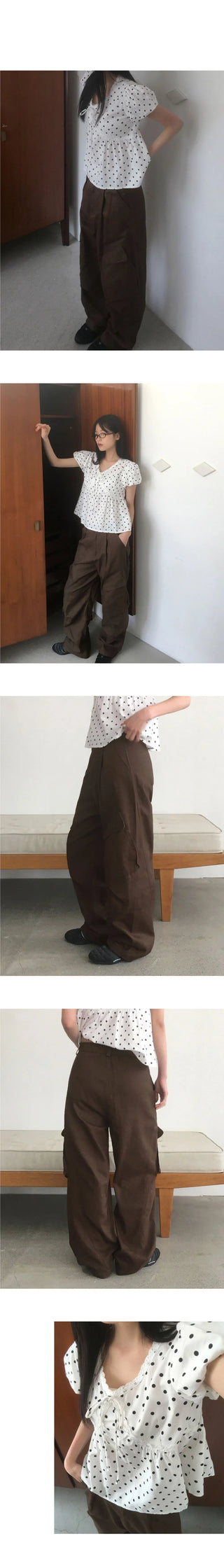 Pitta diagonal cargo pocket wide pants