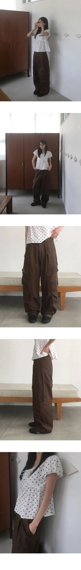 Pitta diagonal cargo pocket wide pants