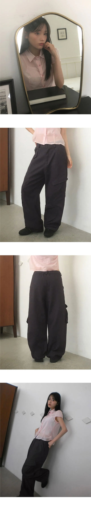 Pitta diagonal cargo pocket wide pants