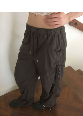Shopper Nylon String Wide Two Way Pants