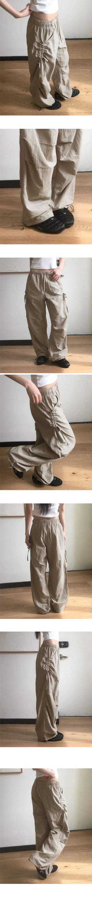 Shopper Nylon String Wide Two Way Pants