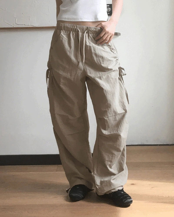 Shopper Nylon String Wide Two Way Pants