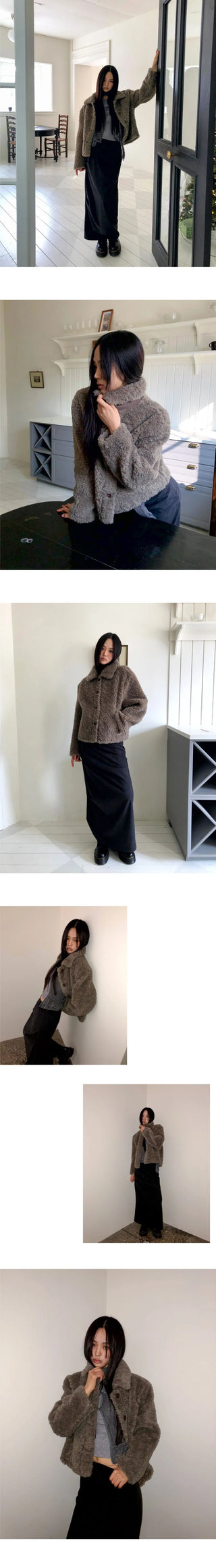 Yurin shirring Ribbed long skirt