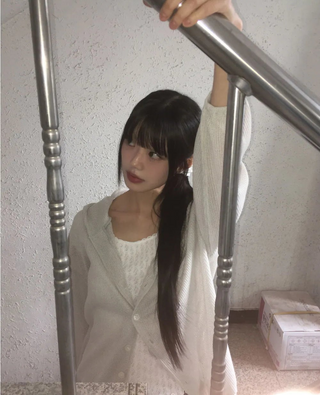 Polon String Sheer Hooded Cardigan