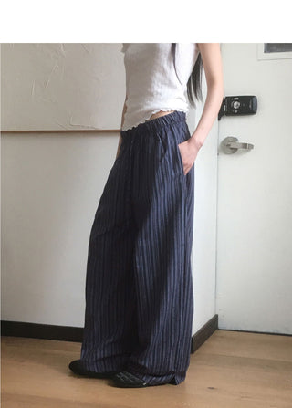 Puka Stripe Banding Wide Pants