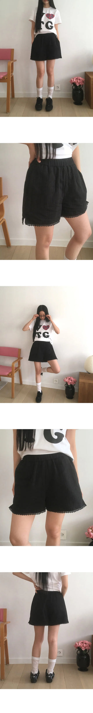 Soap Punching Lace Shorts Short Pants