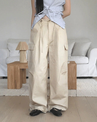 Mudin Two Way Wide Back Banding Cargo Pants