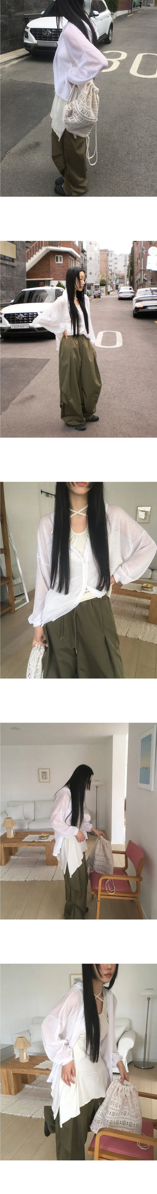 Tskin Sheer Linen Hooded Cardigan