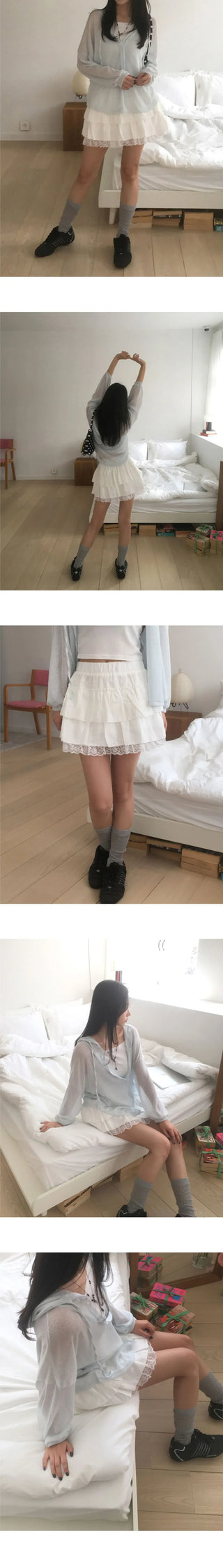 Charid Check Frill Mini Skirt