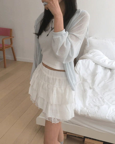 Charid Check Frill Mini Skirt