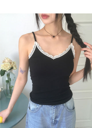 Donto Color Matching Lace Sleeveless
