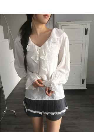 Ponto Dot Frill Blouse