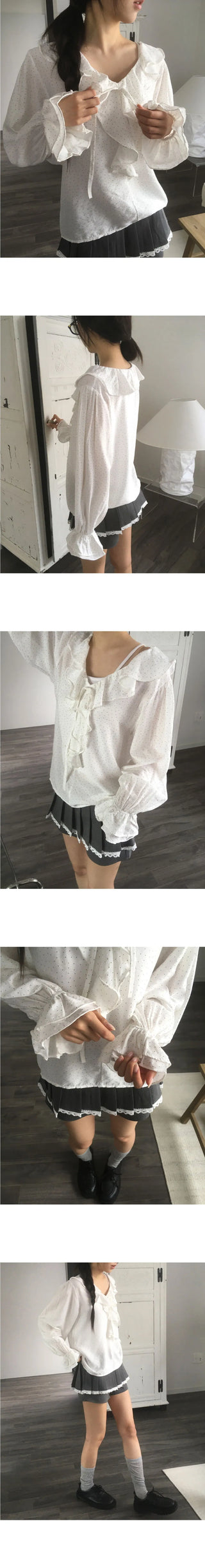 Ponto Dot Frill Blouse