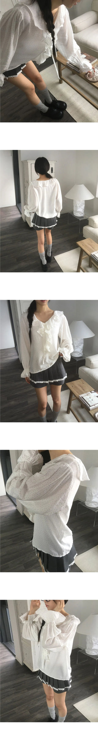 Ponto Dot Frill Blouse