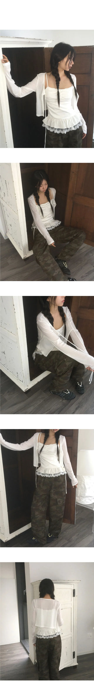 Paultin Layered Sleeveless Cardigan Set
