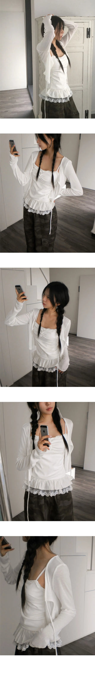 Paultin Layered Sleeveless Cardigan Set