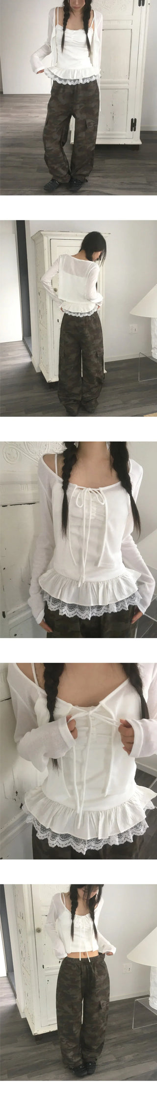 Paultin Layered Sleeveless Cardigan Set